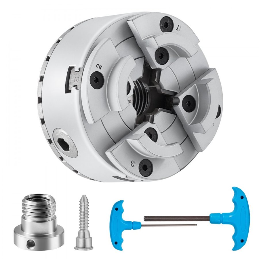 VEVOR KP96 Lathe Chuck, 4-Jaw 9.5 cm Diameter, Metal Lathe Chuck Turning Machine Accessories, Self-centering Tool, for Lathe, Precision Machining, Grinding Machines, Milling Machines