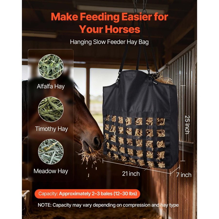 VEVOR Slow Feed Hay Bags for Horses – 21.65 x 25.2 in.