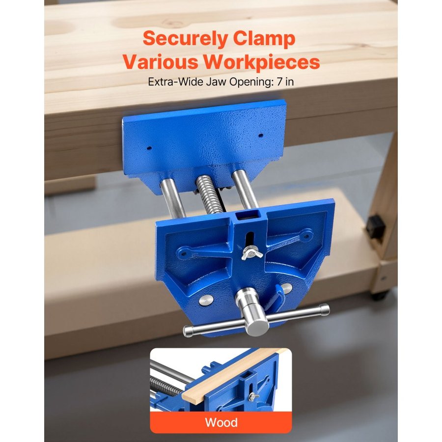 VEVOR Quick Release Bench Vise – 7 Inch Jaw, 8 Inch Max