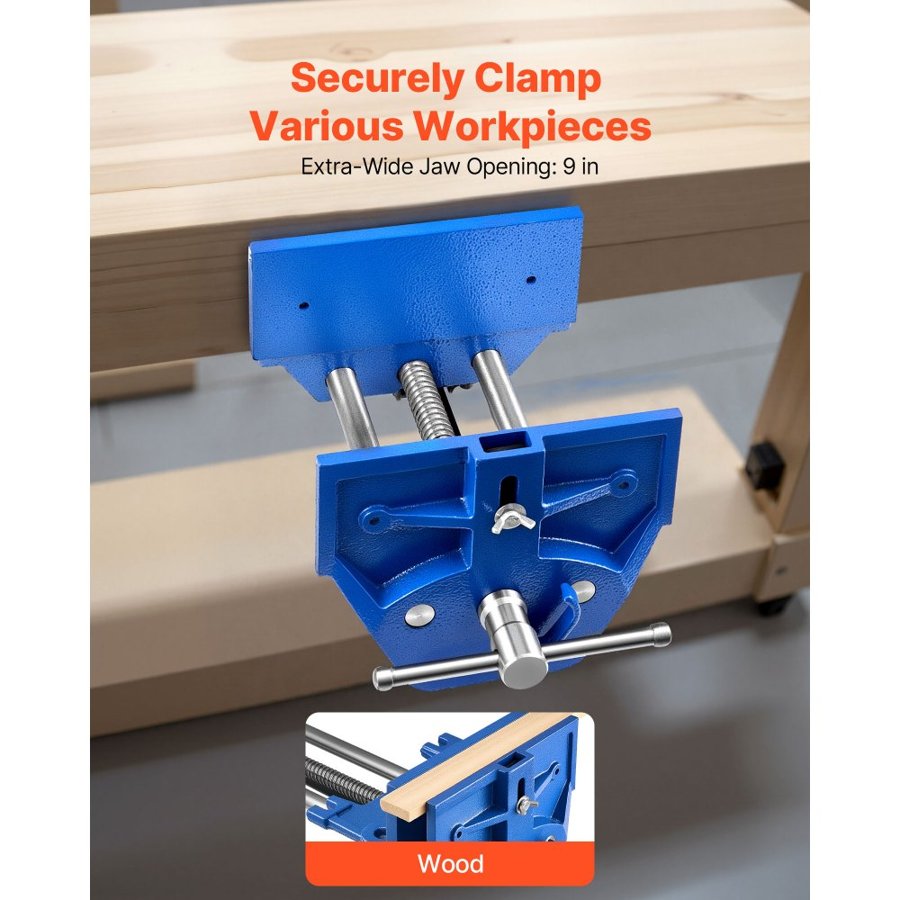 VEVOR Clamp On Bench Vise – 9 in. Jaw, 10.2 in