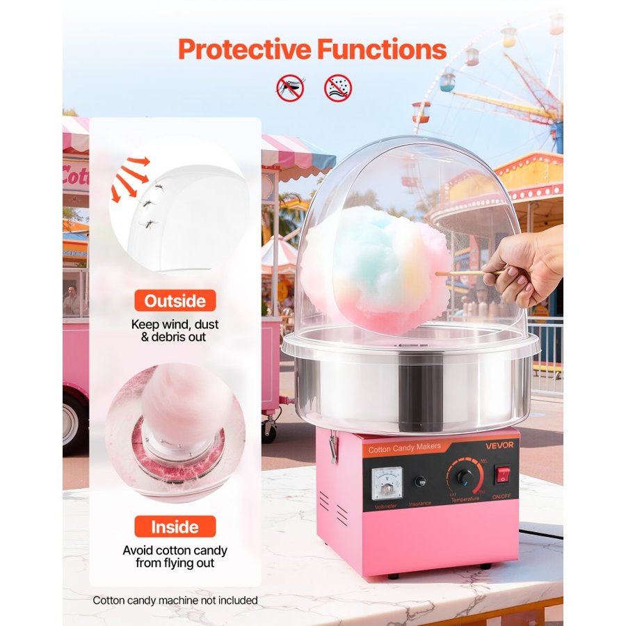 VEVOR Cotton Candy Machine Cover – 15 Inch Acrylic Dome