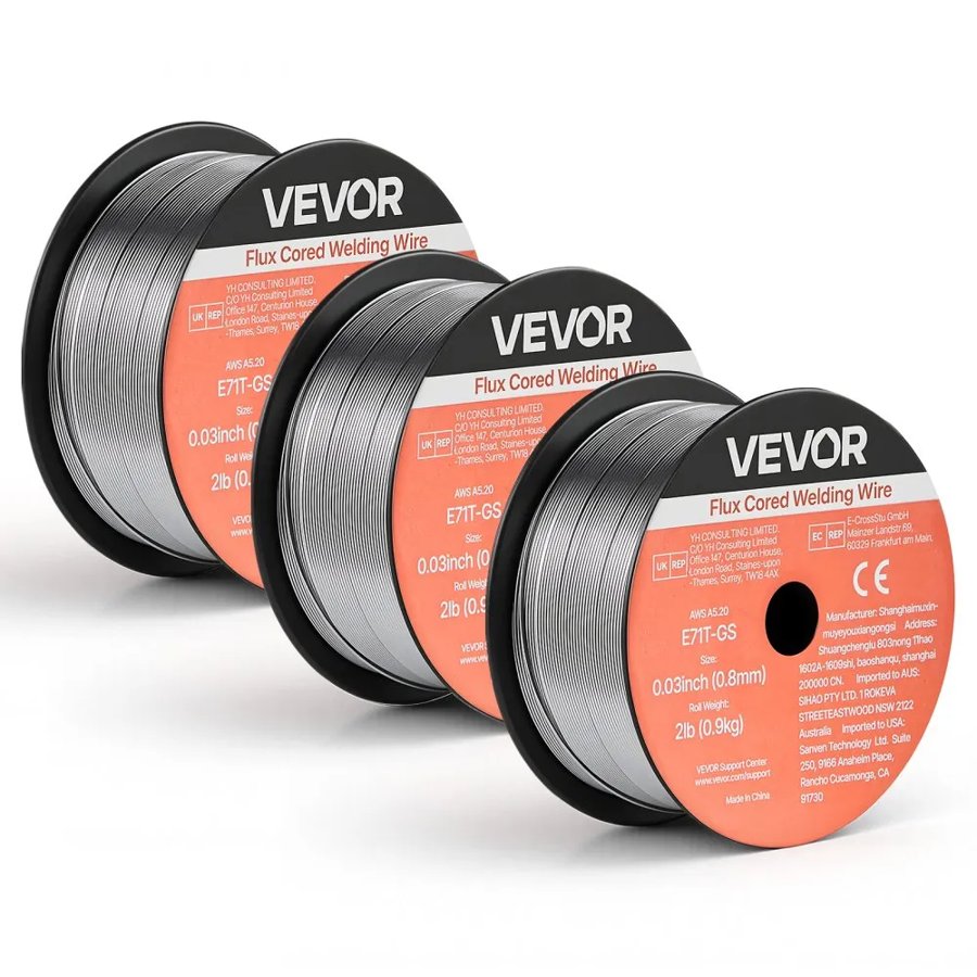 VEVOR MIG pulvera serdes metināšanas stieple E71T-GS, 0,8 mm, 3×0,9 kg