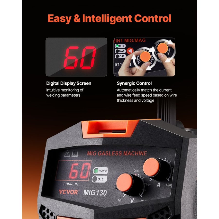 VEVOR Gasless Flux Core Welding Machine – 130A IGBT