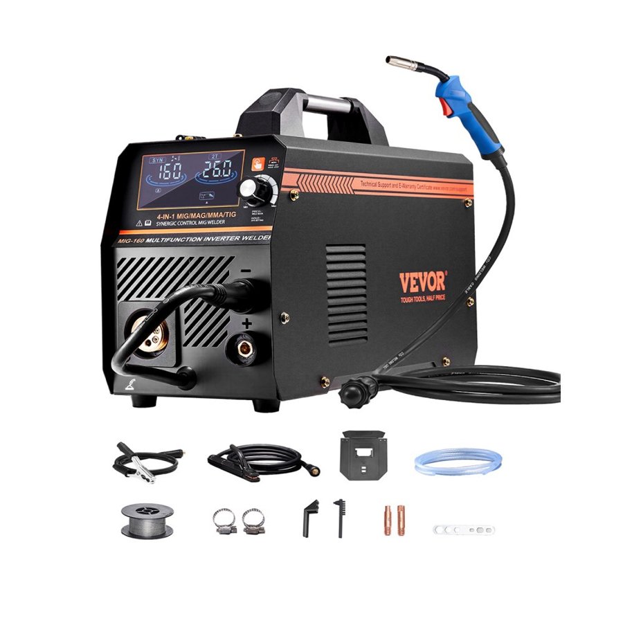 VEVOR 4 in 1 Welder – 160A MIG/Stick/TIG/Flux Core