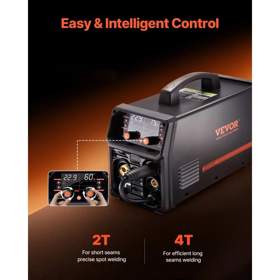 VEVOR 5 in 1 Welder – 200A Pulse MIG, 2T and 4T Modes
