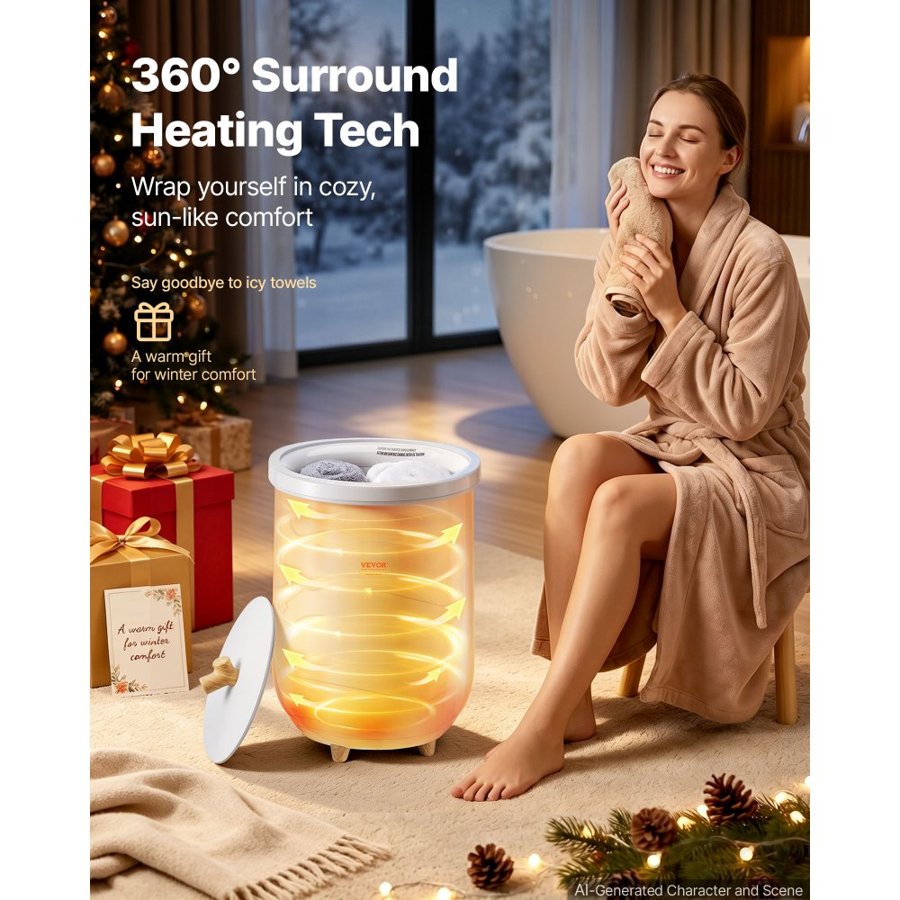 VEVOR Towel Warmers for Bathroom, Towel Warmer Bucket Auto Shut Off for Spa  Fits up to 3 Oversized Bath Towels, Blankets, Clothes, Bathrobes, PJ's and More