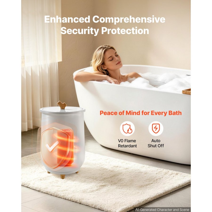 VEVOR Towel Warmers for Bathroom, Towel Warmer Bucket Auto Shut Off for Spa  Fits up to 3 Oversized Bath Towels, Blankets, Clothes, Bathrobes, PJ's and More