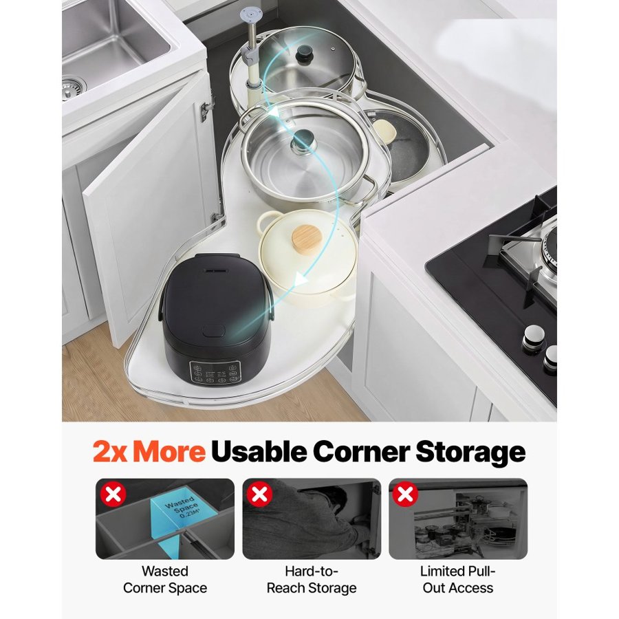VEVOR blind corner cabinet organizer​ — Smooth Soft Close