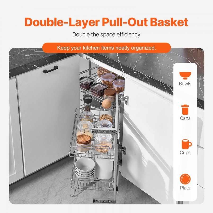 VEVOR Blind Corner Pull Out Cabinet Organizer — 2 Tier