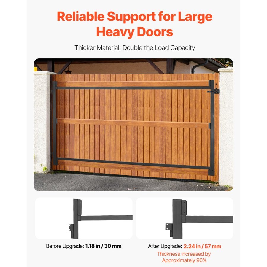 VEVOR Gate Building Kit, Fits 60 to 96 in Wide Openings, Up from 4 to 5 ft High Fence, Adjustable Gate Building Kit, Anti Sag Full Gate Frame Kit with Latch Lock and Screws, for Wooden Fence, Iron