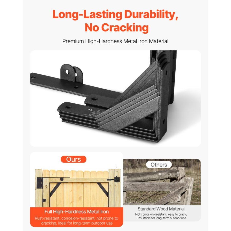 VEVOR Gate Frame Kit – 2-Set Iron Anti-Sag Corner Brace