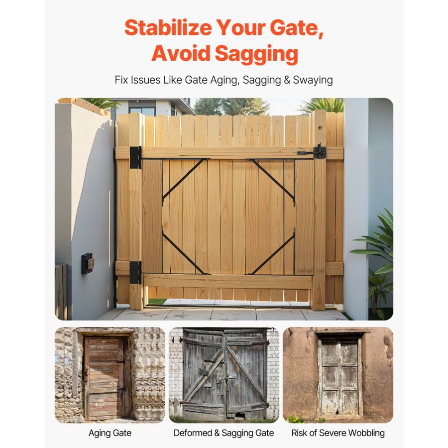 VEVOR Gate Corner Brace Bracket –  Fits Door Sizes 2 x 4 in