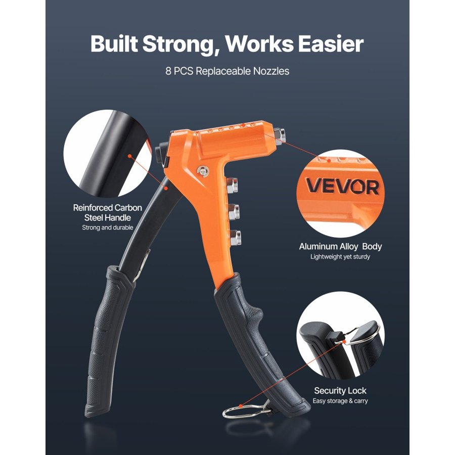 VEVOR Rivet Nut Tool Kit – 8 Mandrels, 80 Nuts, Case