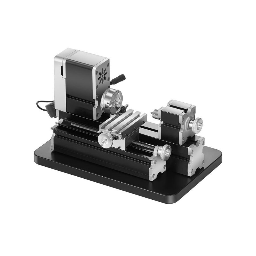 VEVOR Didactical Mini Metal Lathe Machine, 70 x 130 mm(2.76 x 5.12 in), 36W Power Metal Lathe, 20,000 RPM Speed, with 3-jaw Chuck, Aluminum Alloy Handwheel, for Processing Precision Parts Soft Metals Wood Plastics
