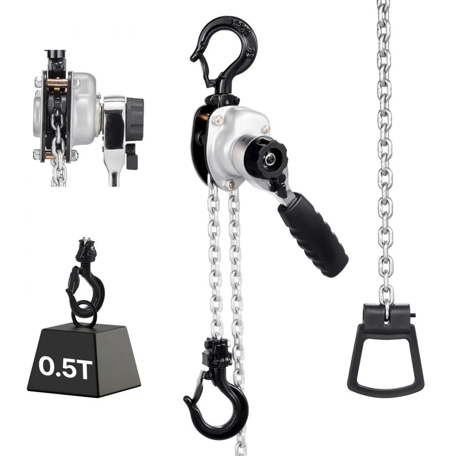 VEVOR 1/2 Ton Manual Chain Hoist –  20 FT Lift, 360°, G80