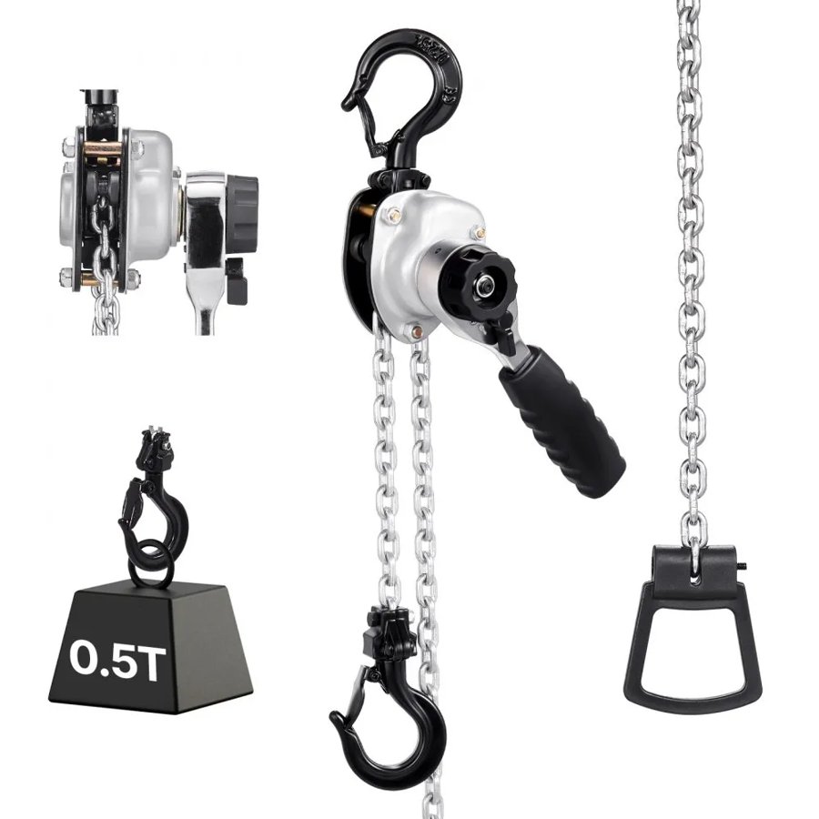 VEVOR 1/2 Ton Lever Chain Hoist – 1100 Lbs, 5 Ft Lift