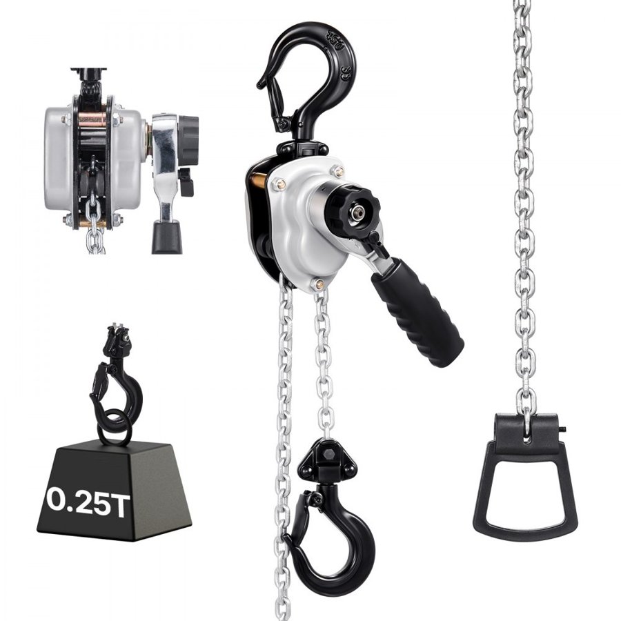 VEVOR 1/4 Ton Lever Chain Hoist – G80, 10FT, 360° Hook