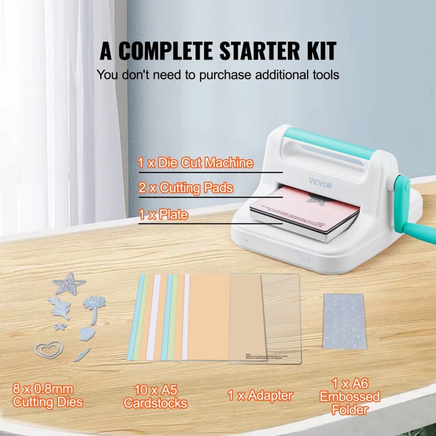 VEVOR Die Cutting Embossing Machine – 6 Inch, 2 Cutting Pads