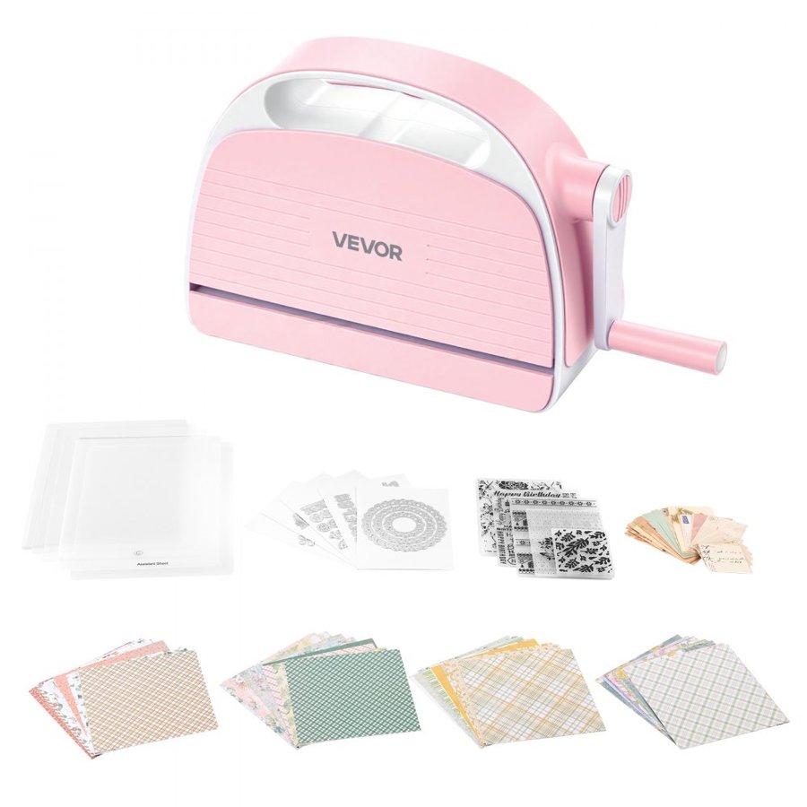 VEVOR Manual Die Cutting and Embossing Machine, 152mm Opening, Portable Die Cut Machine Set with Cutting Dies, Embossing Folders, Paper Sheets, Cutting Plates, for Scrapbooking, Card Making, Crafting