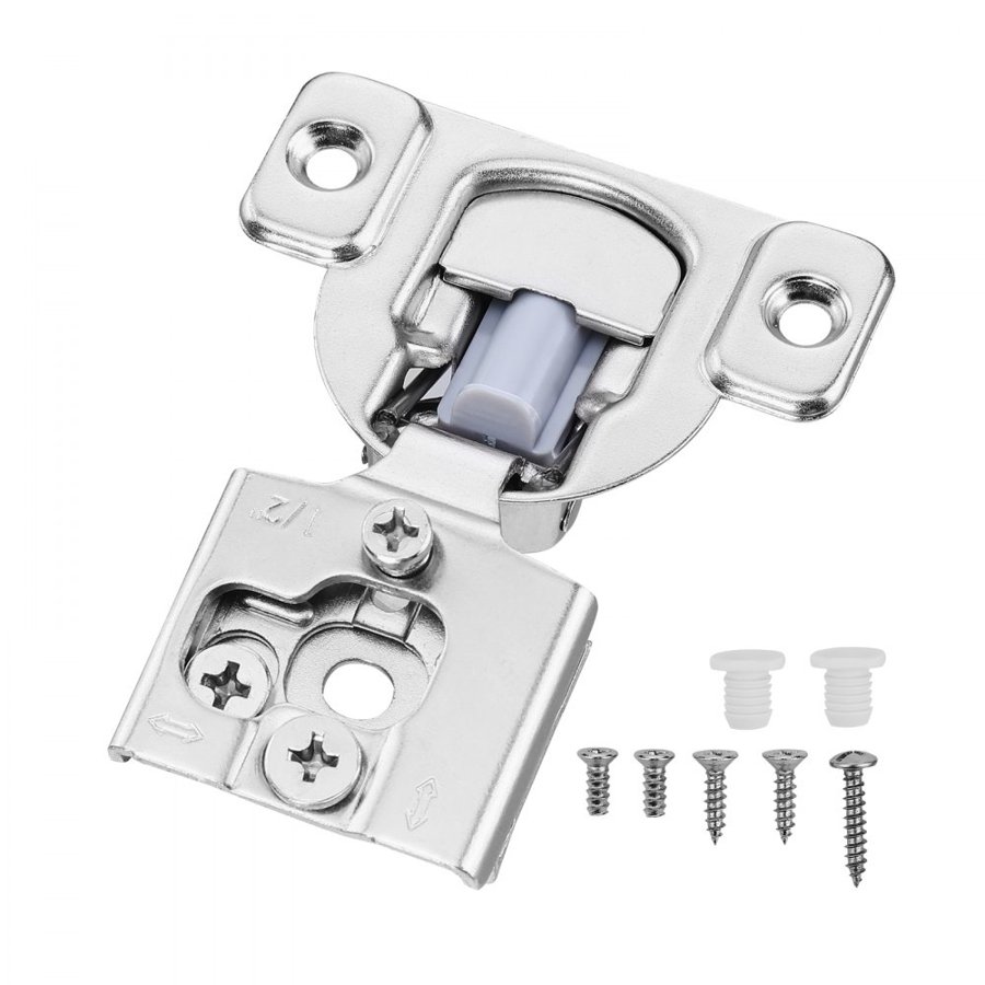 VEVOR Cabinet Hinges, 60 Packs Partial Overlay Kitchen Cabinet Door Hinges, 105 Degree Opening Angel Soft Close Concealed Cupboard Hinges for Framed Cabinet Type, with Mounting Screws