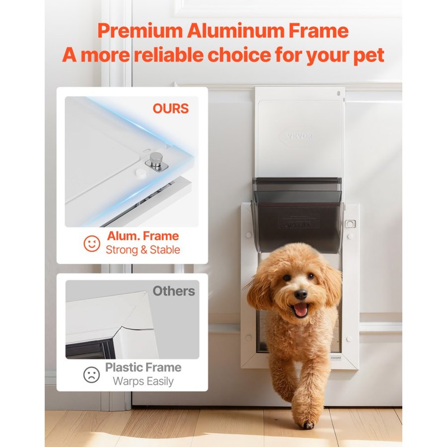 VEVOR Medium Dog Door – 3 Magnetic Flaps, 8.25×12.25 in