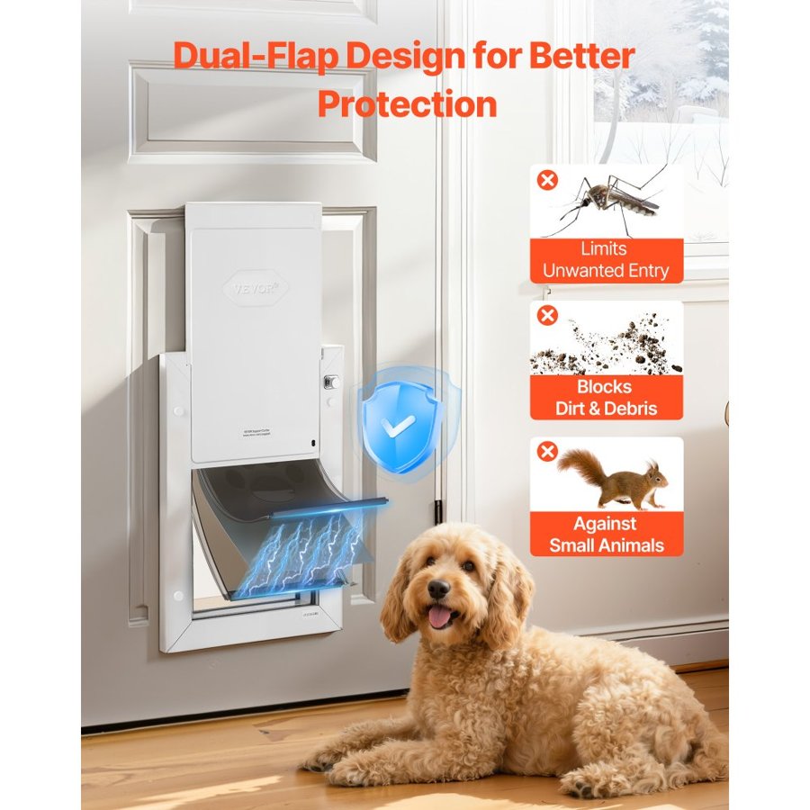 VEVOR Medium Dog Door – 3 Magnetic Flaps, 8.25×12.25 in