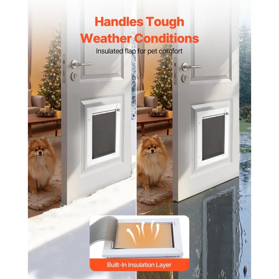 VEVOR Medium Dog Door – 3 Magnetic Flaps, 8.25×12.25 in