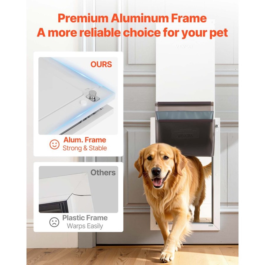 VEVOR XL Dog Door for Door – 13.6×23.6 in Flap, 70 HA, Q235