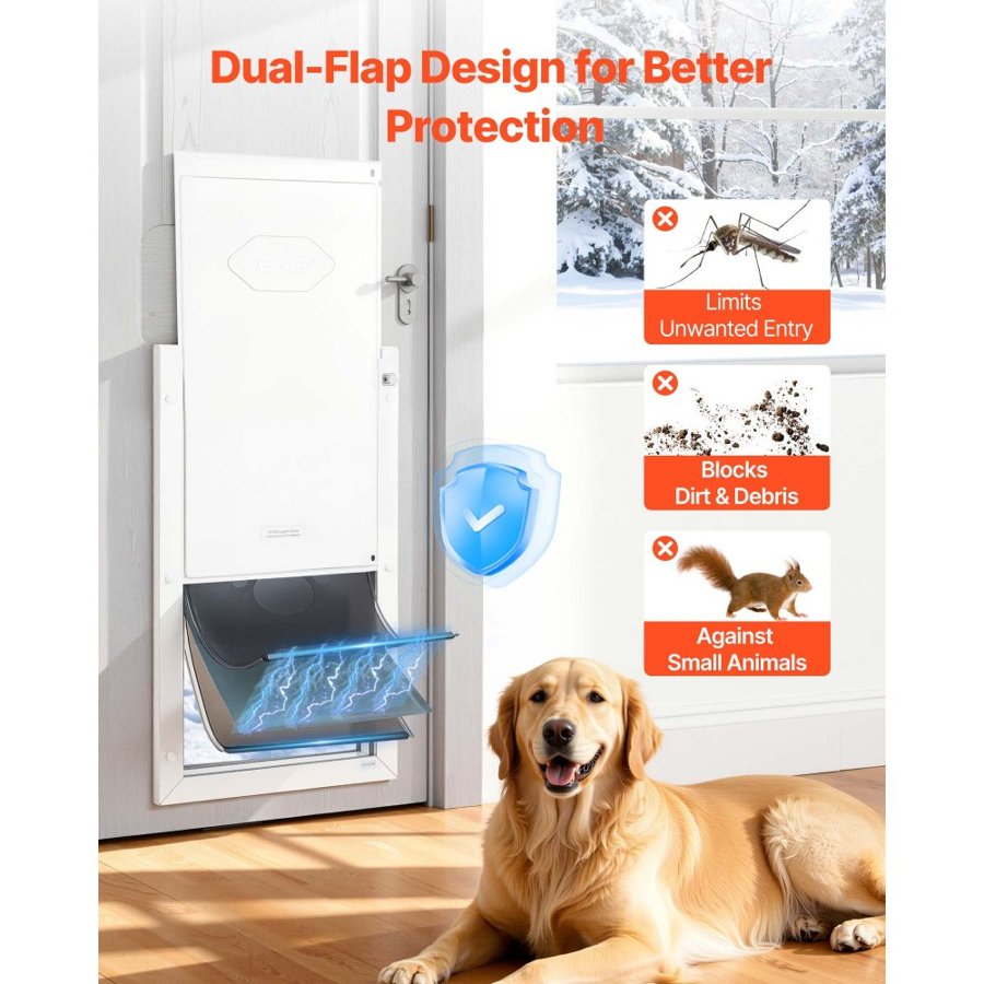 VEVOR XL Dog Door for Door – 13.6×23.6 in Flap, 70 HA, Q235