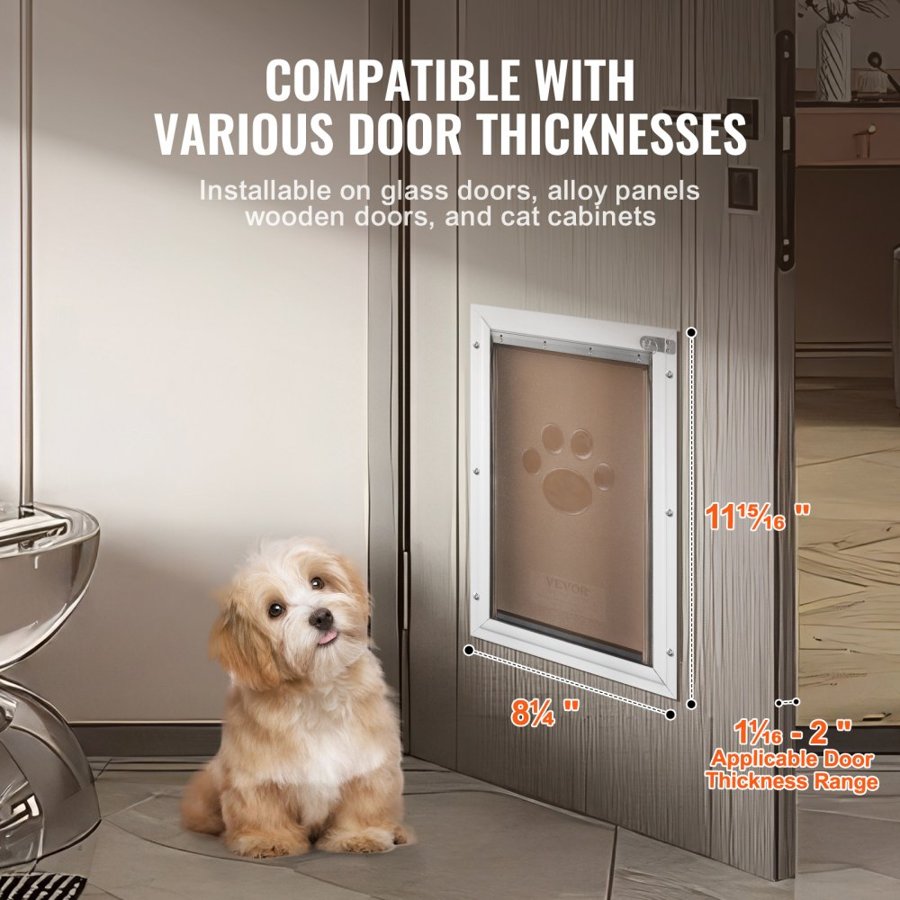 VEVOR Flap Pet Door — Durable Aluminum Frame with Lock