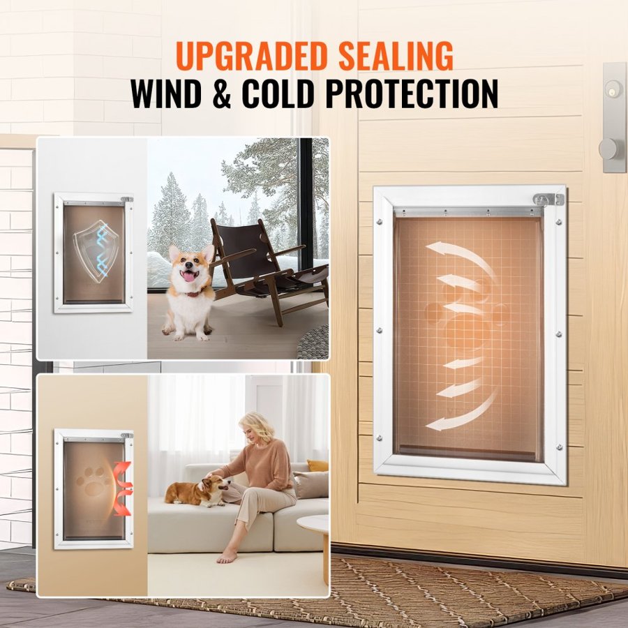 VEVOR XLarge Pet Door – 16.65"x27.44",1.06" to 2" Thick, PVC