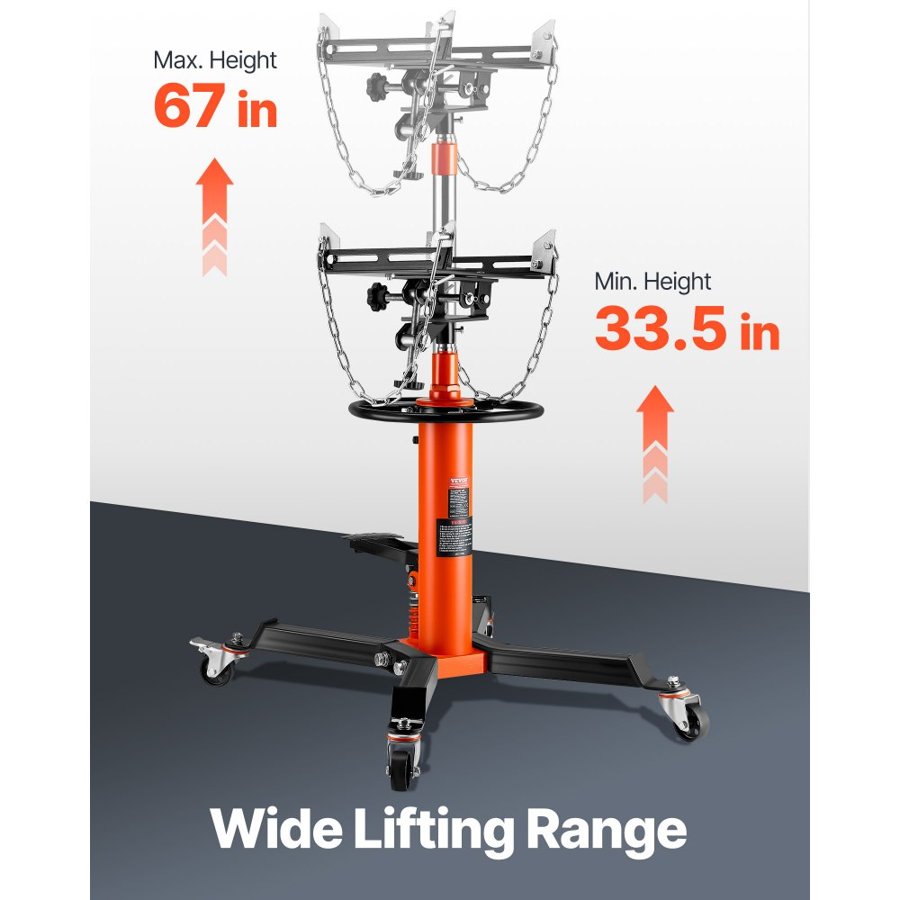 VEVOR Transmission Jack 1100 lbs 2-Stage Hydraulic High Lift Vertical Telescopic
