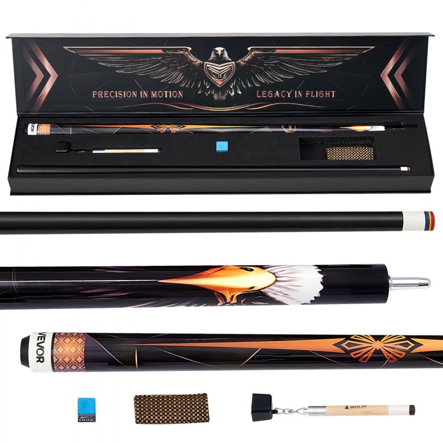 VEVOR Pool Cue, 1 Piece Pool Stick, 1473.2mm & 538g Canadian Maple Wood Billiard Pools Cue Stick with Multi-Layer Tip & ABS Connection Ring, Cues Sticks for Professional Pool Table, Bar, Home, Office