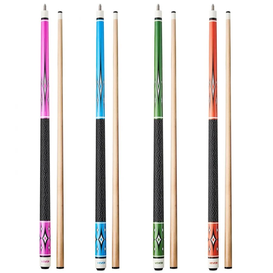 VEVOR Pool Cue, 4 Pieces Pool Stick, 1473.2mm Canadian Maple Wood Billiard Pools Stick with ABS Connection Ring, Cues Sticks for Professional Pool Table, Bar, Home, Office, 510g, 538g, 566g, 595g