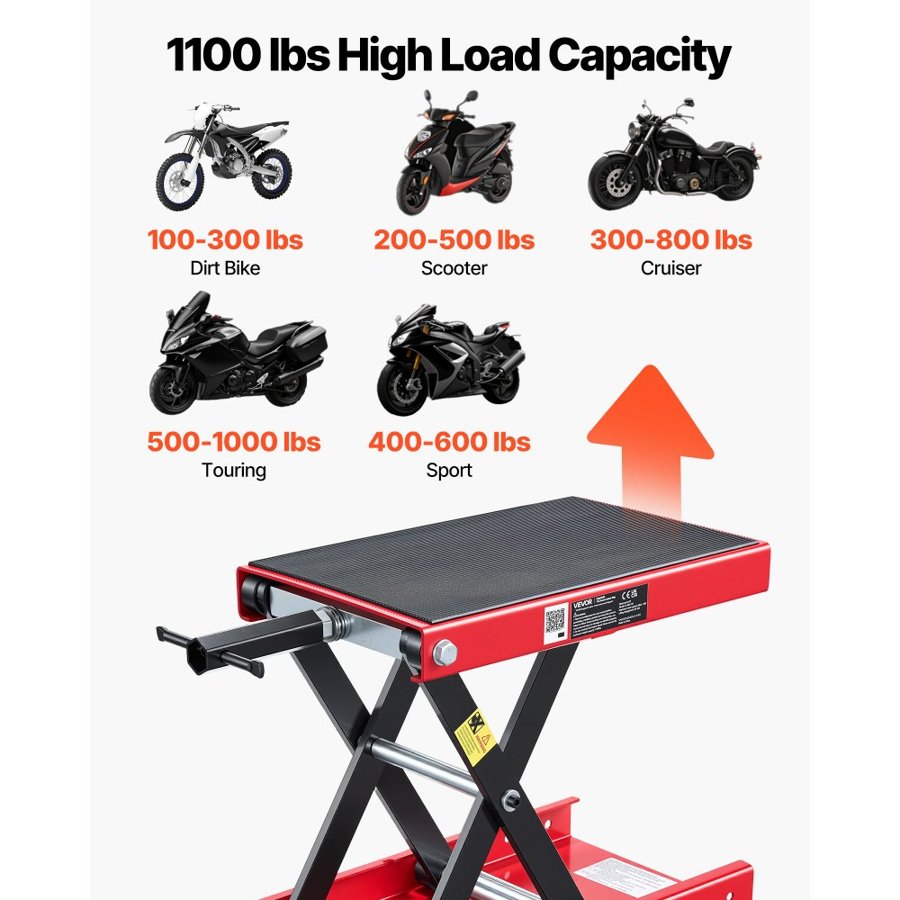 VEVOR Scissor Jack for Motorcycle Lift – 499 kg, 95-340 mm