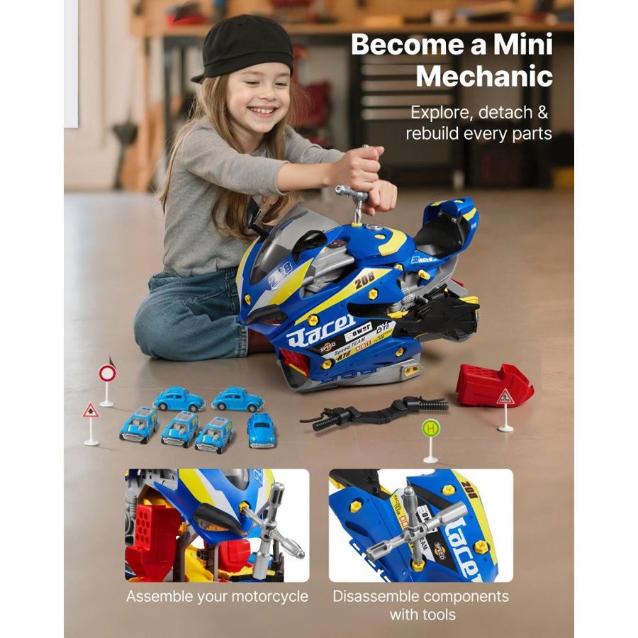 VEVOR Toy Motorcycle Engine – 25-Piece, 6-in-1 Repair Kit