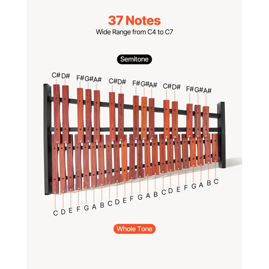 VEVOR Professional Xylophone – 37 Notes, Wooden Kit