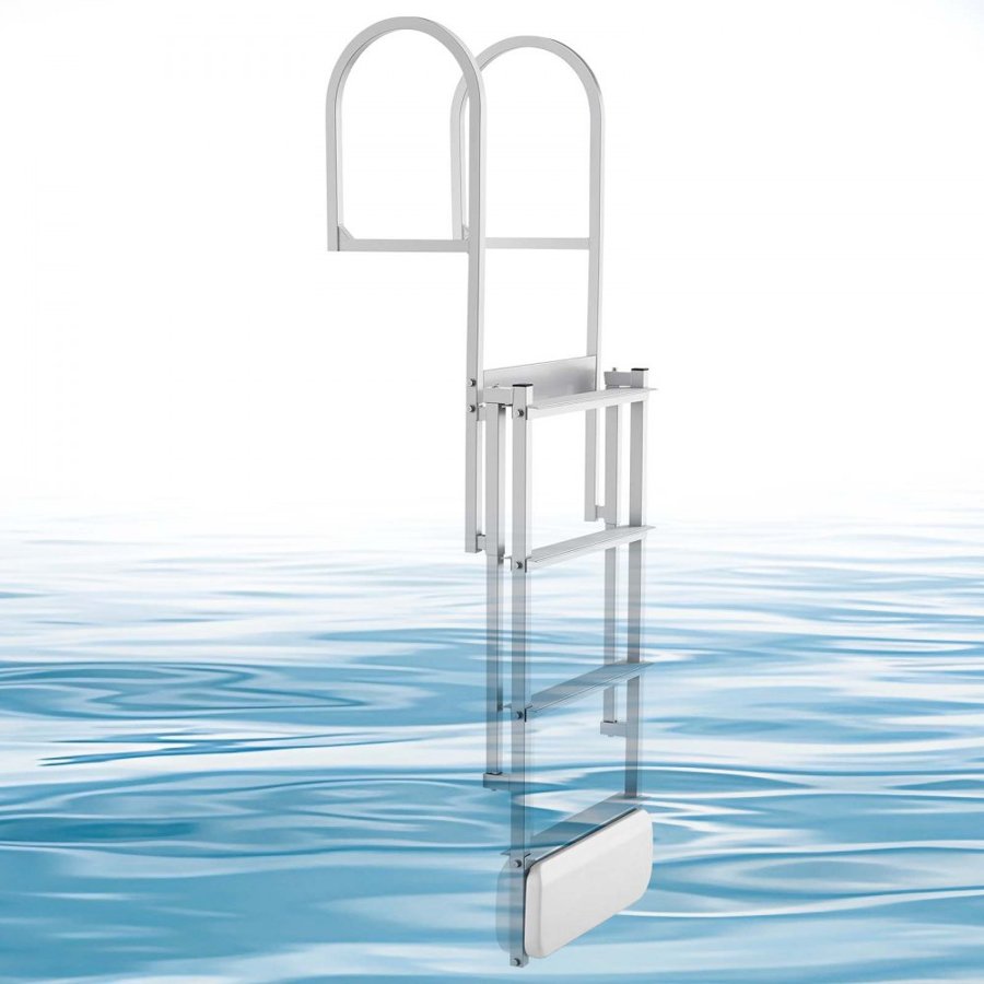 VEVOR 4 Step Aluminum Dock Ladder – Auto-Lift Float, 500 lbs