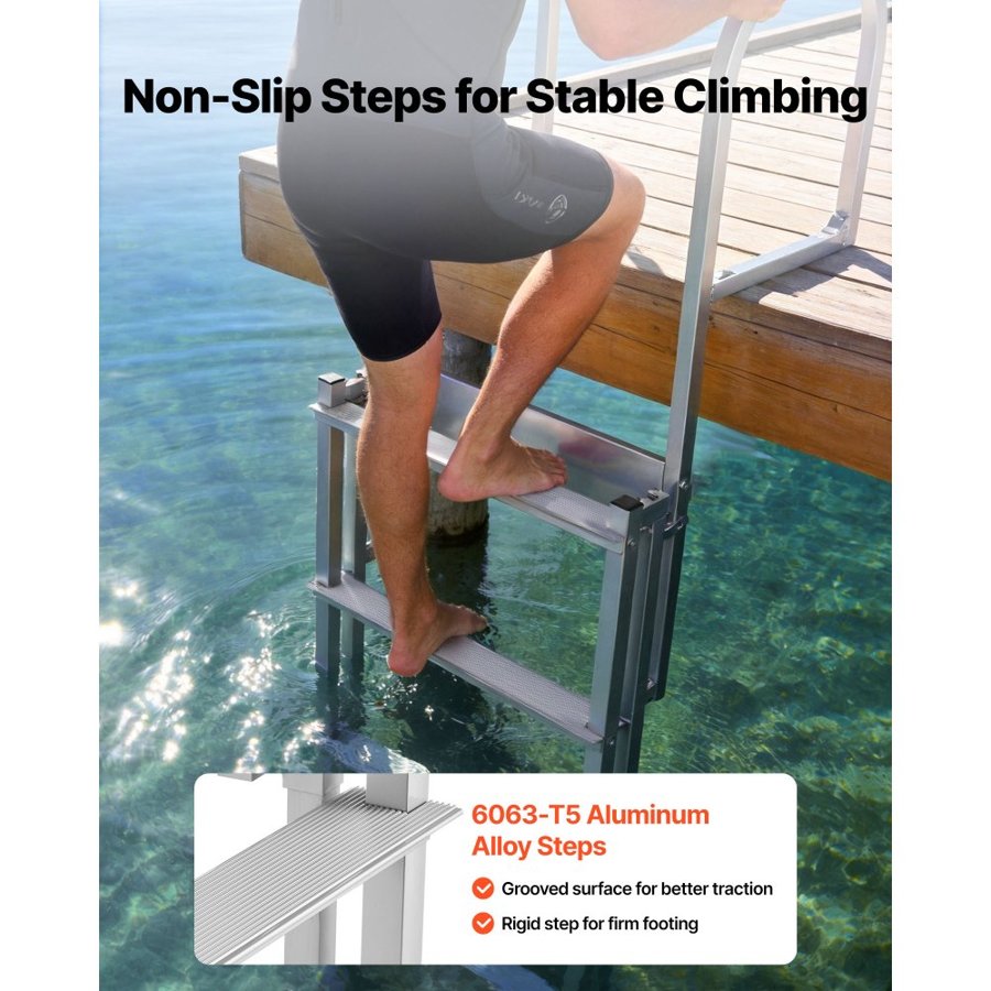 VEVOR Floating Dock Lift Ladder – 5 Steps, 500 lbs