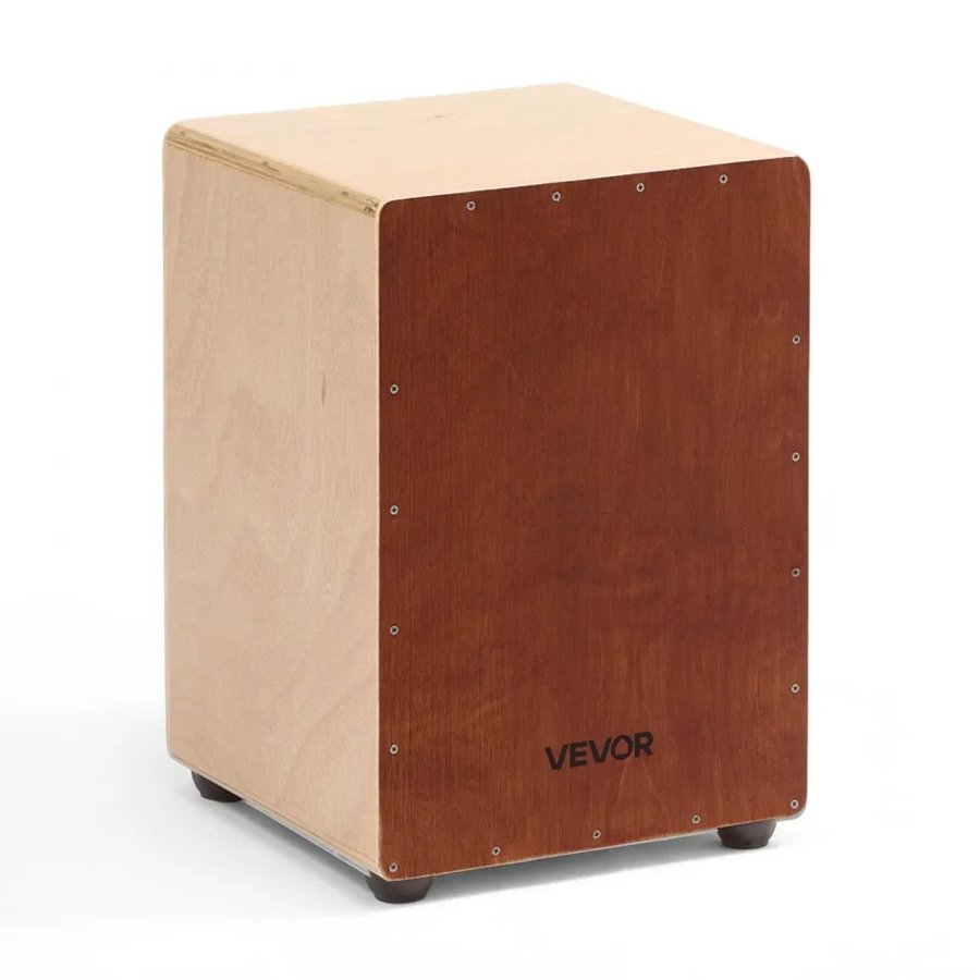 VEVOR Cajon Box Drum, with Internal Snare Wires, Lightweight Wooden Percussion Box, Portable Birch Wood Drum Musical Instrument with Silicone Feet, for Beginners and Professionals, 305 x 305 x 430 mm