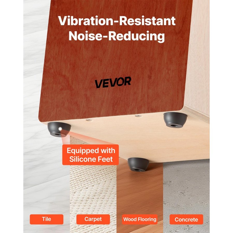VEVOR Cajon Box Drum, with Internal Guitar Strings, Lightweight Wooden Percussion Box, Portable Birch Wood Drum Musical Instrument with Travel Bag, for Beginners and Professionals, 305 x 305 x 430 mm