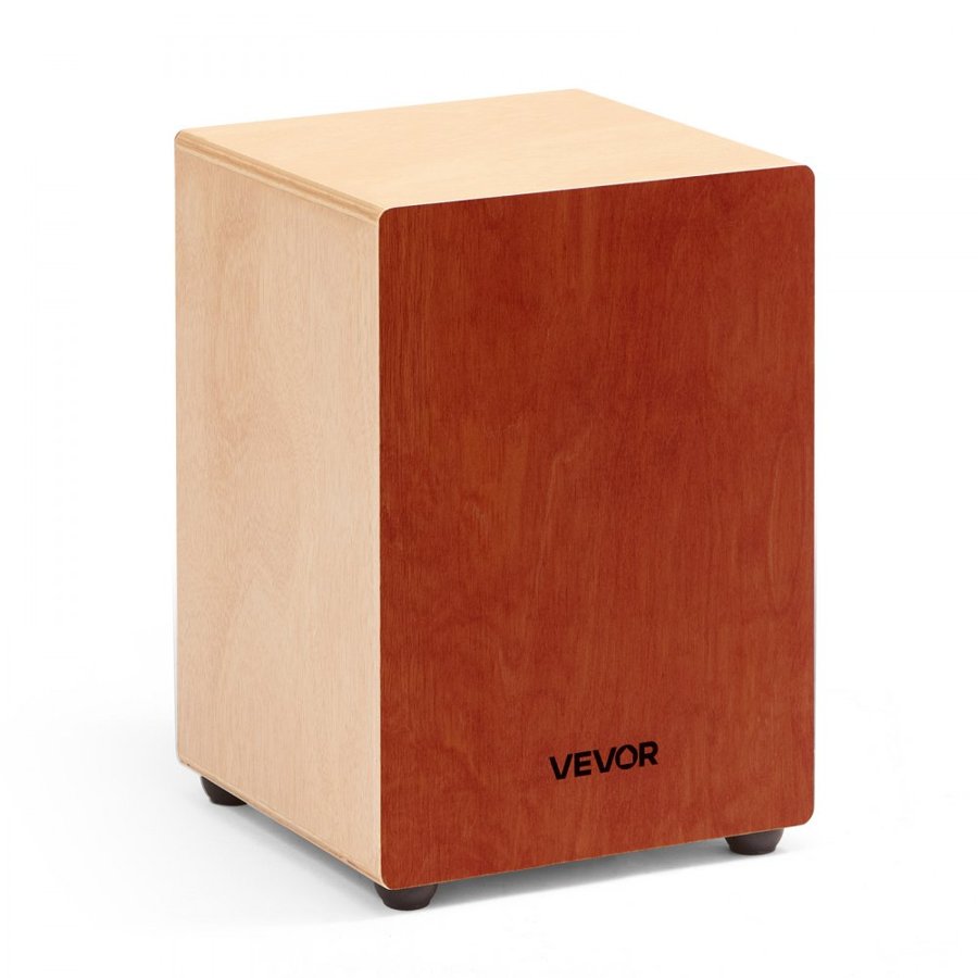 VEVOR Cajon Box Drum, with Internal Guitar Strings, Lightweight Wooden Percussion Box, Portable Birch Wood Drum Musical Instrument with Silicone Feet, for Beginner & Professional, 305 x 305 x 430 mm