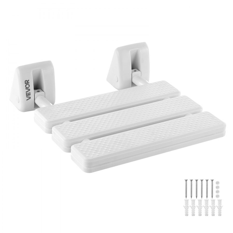 VEVOR Foldable Wall Mounted Shower Seat – 317mm, 100kg Load