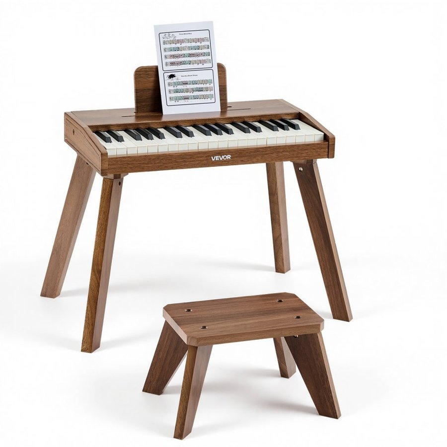 VEVOR Kids Keyboard Piano – 37 Keys, Wooden, Walnut