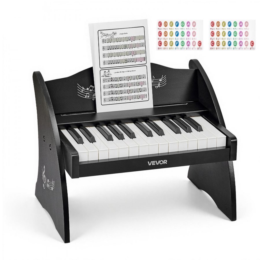 VEVOR Wood Toy Piano – Adjustable Volume, 25 Keys, 2 Power