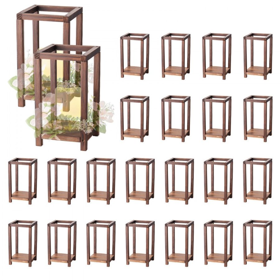 VEVOR Wooden Lanterns for Wedding Centerpieces – 24 Pcs