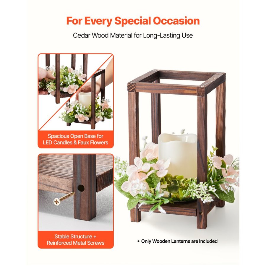 VEVOR Wooden Lanterns for Wedding Centerpieces – 24 Pcs