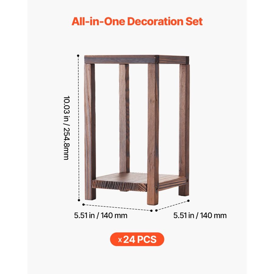 VEVOR Wooden Lanterns for Wedding Centerpieces – 24 Pcs