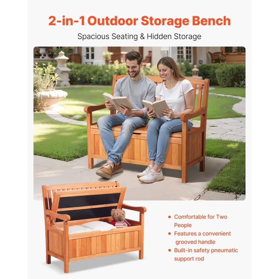VEVOR Outdoor Patio Storage Bench — Durable 705lbs Capacity