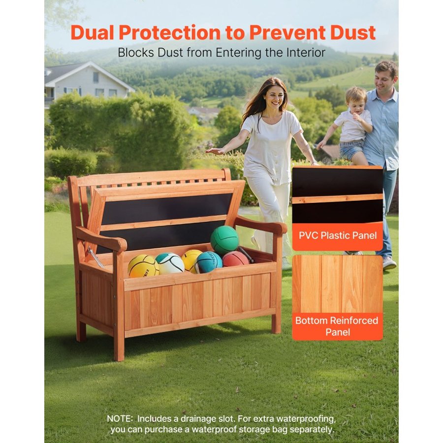 VEVOR Outdoor Patio Storage Bench — Durable 705lbs Capacity